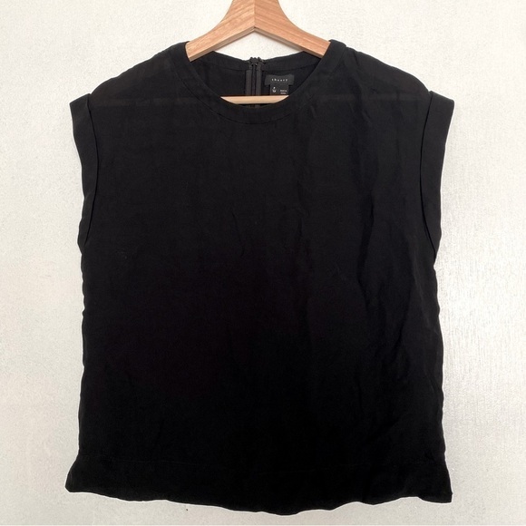 Theory Tops - THEORY BLACK LIGHTWEIGHT BLOUSE PETITE
